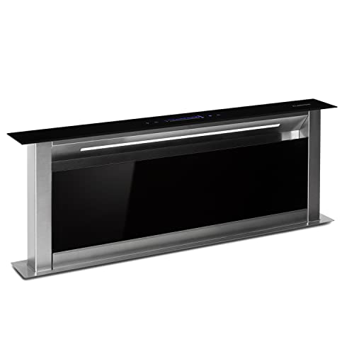 Klarstein Downdraft-Dunstabzugshaube, Versenkbare Abzugshaube, Leise Dunstabzugshauben mit Filter, Dunstabzugshaube 90cm, Umluft/Abluft Dunsthaube mit 10 Stufen, Dunstabzug 576 m³/h Luftstrom Klarstein Downdraft-Dunstabzugshaube, Versenkbare Abzugshaube, Leise Dunstabzugshauben mit Filter, Dunstabzugshaube 90cm, Umluft/Abluft Dunsthaube mit 10 Stufen, Dunstabzug 576 m³/h Luftstrom von Klarstein