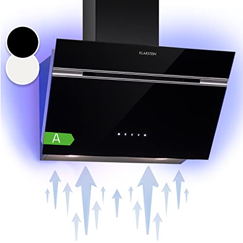 Klarstein Dunstabzugshaube 60cm, Abluft/Umluft-Dunstabzugshaube mit RGB-LEDs, Leistungsstarke Abzugshaube, 594 m³/h Luftstrom, Schräghaube mit Energieeffizienzklasse A, Dunstabzug 60 cm Klarstein Dunstabzugshaube 60cm, Abluft/Umluft-Dunstabzugshaube mit RGB-LEDs, Leistungsstarke Abzugshaube, 594 m³/h Luftstrom, Schräghaube mit Energieeffizienzklasse A, Dunstabzug 60 cm von Klarstein