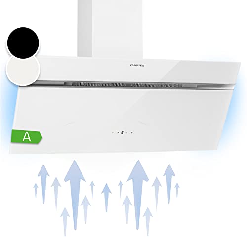 Klarstein Dunstabzugshaube 90cm, Abluft/Umluft-Dunstabzugshaube mit RGB-LEDs, Leistungsstarke Abzugshaube, 594 m³/h Luftstrom, Schräghaube mit Energieeffizienzklasse A, Dunstabzug 90 cm Klarstein Dunstabzugshaube 90cm, Abluft/Umluft-Dunstabzugshaube mit RGB-LEDs, Leistungsstarke Abzugshaube, 594 m³/h Luftstrom, Schräghaube mit Energieeffizienzklasse A, Dunstabzug 90 cm von Klarstein
