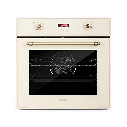 Klarstein Elizabeth - Elektrischer Einbaubackofen, Retro-Design, 70L, EEK A, Autark, Umluft/Ober- / Unterhitze/Grill, 2200 Watt, 50-250 °C, Drehregler und Türgriff in Messingoptik, creme Klarstein Elizabeth - Elektrischer Einbaubackofen, Retro-Design, 70L, EEK A, Autark, Umluft/Ober- / Unterhitze/Grill, 2200 Watt, 50-250 °C, Drehregler und Türgriff in Messingoptik, creme von Klarstein