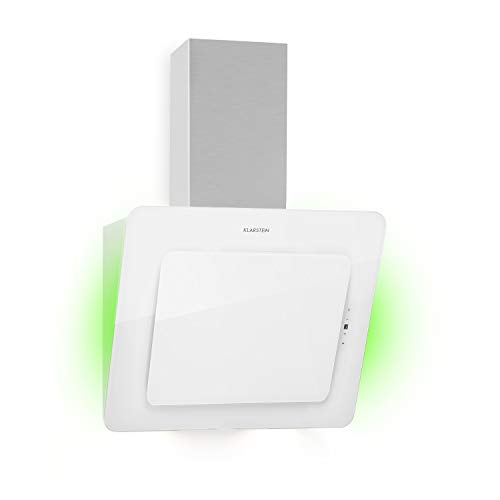 Klarstein Helena Dunstabzugshaube kopffrei, Kopffreihaube Wandhaube mit 595 m³/h, RGB Ambiente-Licht, Umluft & Abluft, LED-Beleuchtung, Touch-Control, 60 cm, weiß von Klarstein