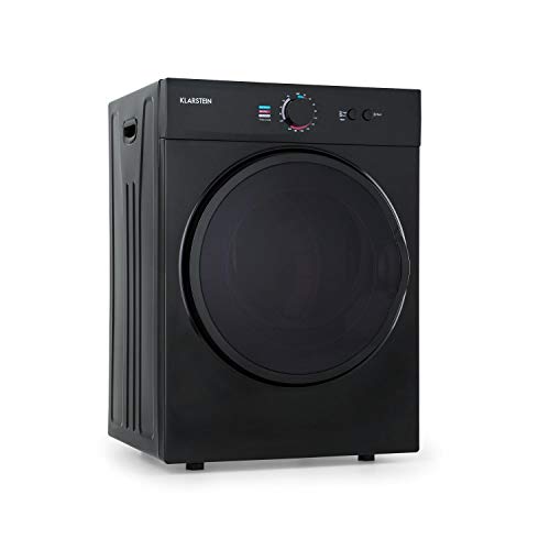 Klarstein Jet Set Wäschetrockner, 1020 W, freistehend/Unterbau, EEK C, 3 kg, Ablufttrocknung, Wärmewahl, Timer, Kompakt: 49 x 69 x 47,5 cm (BxHxT), Edelstahltrommel, schwarz von Klarstein