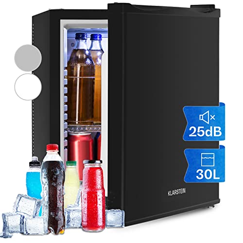 Klarstein Mini Kühlschrank für Zimmer, 30L Mini-Kühlschrank für Getränke & Kosmetik, Kleine Minibar, Kühlschrank Klein & Leise, Verstellbare Ablagen, Kleiner Skincare Kühlschrank 5-15°C von Klarstein