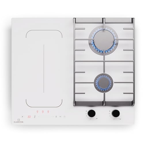 Klarstein MultiChef 4 Induktionskochfeld Mit Gaskochfeld - 2 Gas & 2 Induktionszonen, Flexzone, Schieberegler, Stop & Go, Timer, 7Kw, Weiß, 58,5 Cm Design Klarstein MultiChef 4 Induktionskochfeld Mit Gaskochfeld - 2 Gas & 2 Induktionszonen, Flexzone, Schieberegler, Stop & Go, Timer, 7Kw, Weiß, 58,5 Cm Design von Klarstein