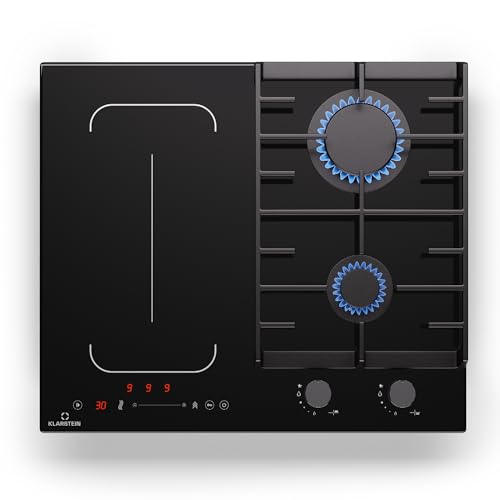 Klarstein MultiChef 4 Induktionskochfeld Mit Gaskochfeld - 4-Zonen Flexzone, 2 Gas- & 2 Induktionsbrenner, 7 Kw, Schieberegler, Stop&Go, Timer, Gusseisen, Schwarz Klarstein MultiChef 4 Induktionskochfeld Mit Gaskochfeld - 4-Zonen Flexzone, 2 Gas- & 2 Induktionsbrenner, 7 Kw, Schieberegler, Stop&Go, Timer, Gusseisen, Schwarz von Klarstein