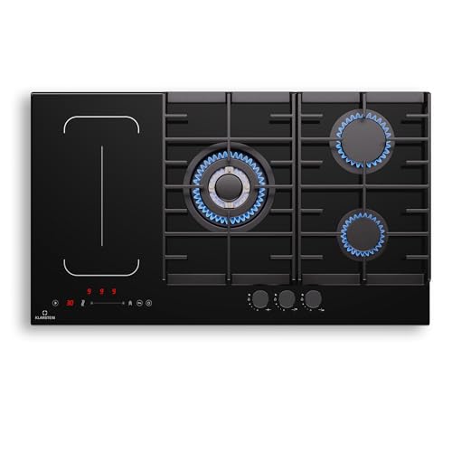 Klarstein MultiChef 5 Induktionskochfeld Mit Gaskochfeld - 5 Zonen, Flexzone, 10,6 Kw, Schieberegler, Stop&Go, Timer, Gusseisen, Schwarz, 87,5 Cm Klarstein MultiChef 5 Induktionskochfeld Mit Gaskochfeld - 5 Zonen, Flexzone, 10,6 Kw, Schieberegler, Stop&Go, Timer, Gusseisen, Schwarz, 87,5 Cm von Klarstein