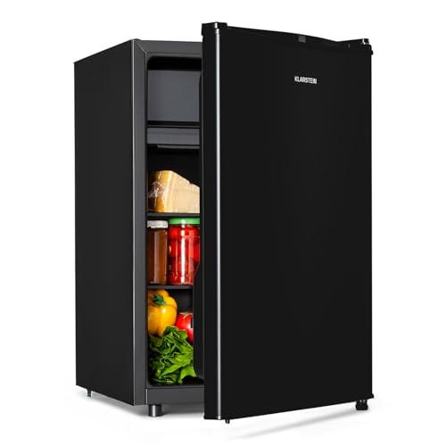 Klarstein Obsidian - Kühlschrank, Volumen: 72 Liter, innen und außen schwarz, 7 Kühlstufen, Gemüsefach, Geräuschentwicklung: 42 dB, schwarz von Klarstein