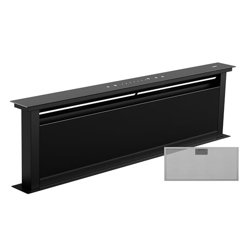 Klarstein Royal Flush Eco Downdraft Dunstabzugshaube - A++ Energieeffizienz, 842 m³/h Luftumwälzung, Leise 70 dB, Touch-Bedienfeld, LED-Beleuchtung, Umluftbetrieb, Schwarz Klarstein Royal Flush Eco Downdraft Dunstabzugshaube - A++ Energieeffizienz, 842 m³/h Luftumwälzung, Leise 70 dB, Touch-Bedienfeld, LED-Beleuchtung, Umluftbetrieb, Schwarz von Klarstein