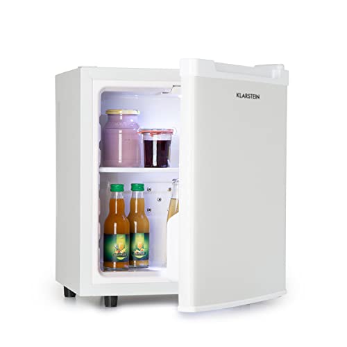 Klarstein Silent Cool Minibar Minikühlschrank Mini Snacks- und Getränkekühlschrank (2 Etagen, 4,5-15°C stufenlos, Temperaturregler, 30 Liter, 24dB leiser Betrieb, platzsparend) weiß von Klarstein