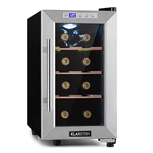 Klarstein Weinkühlschrank, Getränkekühlschrank Schmal, 1 Zone Kühlschrank mit Glastür, Outdoor GetränkekühlschränkeFreistehend, Weinkühlschrank Klein, Kühlschrank mit UV-Schutz, 11-18°C, 8 Flaschen Klarstein Weinkühlschrank, Getränkekühlschrank Schmal, 1 Zone Kühlschrank mit Glastür, Outdoor GetränkekühlschränkeFreistehend, Weinkühlschrank Klein, Kühlschrank mit UV-Schutz, 11-18°C, 8 Flaschen von Klarstein