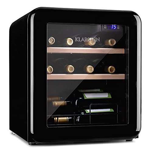 Klarstein Weinkühlschrank, Getränkekühlschrank Schmal, Kühlschrank mit Glastür, Getränkekühlschränke Freistehend, Weinkühlschrank Klein, Weinkühlschränke 1 Zone, UV-Schutz, 4-22 °C, 12 Flaschen Klarstein Weinkühlschrank, Getränkekühlschrank Schmal, Kühlschrank mit Glastür, Getränkekühlschränke Freistehend, Weinkühlschrank Klein, Weinkühlschränke 1 Zone, UV-Schutz, 4-22 °C, 12 Flaschen von Klarstein