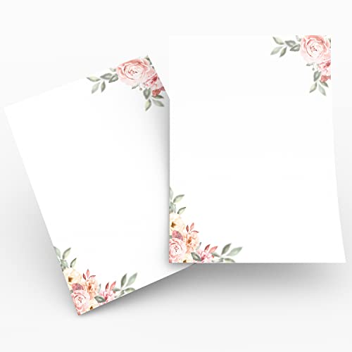 Briefpapier/Briefumschlag Set edel mit Rosen in altrosa und zarten Pastelltönen bedruckt 2 seitig A4 120 g/m² c6 80 g/m² 25 Blatt Briefpapier OHNE Umschläge von Klasse