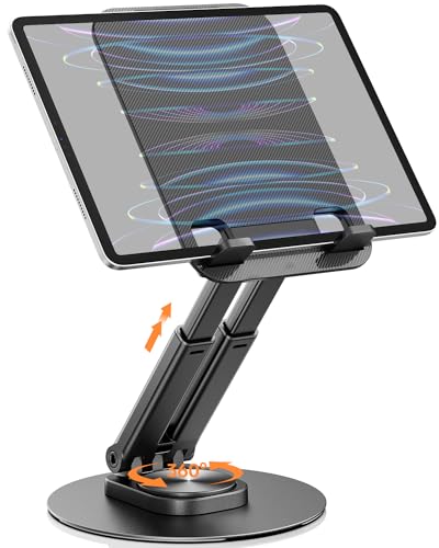 Drehbarer & Tragbarer Tablet Ständer-Klearlook Verstellbare Höhe/Winkel Faltbarer iPad Halterung Tisch für 4-13 Zoll Tablet,Aluminium Handy Tablet Halter Kompatibel iPad Pro/Mini/Air,iPhone 15 Pro Max Drehbarer & Tragbarer Tablet Ständer-Klearlook Verstellbare Höhe/Winkel Faltbarer iPad Halterung Tisch für 4-13 Zoll Tablet,Aluminium Handy Tablet Halter Kompatibel iPad Pro/Mini/Air,iPhone 15 Pro Max von Klearlook Maximized Clarity!