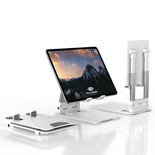 Stabiler Tablet Ständer,Klearlook Faltbarer Tablet Halter mit Einstellbarer Höhe/Winkel, Aluminium Universal iPad Ständer für iPad Pro/Mini/Air/iPhone 13 Pro Max/Galaxy Tab/Switch, 4-13 "Gerät-Weiß Stabiler Tablet Ständer,Klearlook Faltbarer Tablet Halter mit Einstellbarer Höhe/Winkel, Aluminium Universal iPad Ständer für iPad Pro/Mini/Air/iPhone 13 Pro Max/Galaxy Tab/Switch, 4-13 "Gerät-Weiß von Klearlook Maximized Clarity!