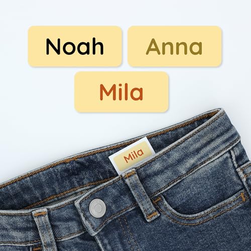Klebekerlchen® Namensaufkleber Kinder & Erwachsene (180 Stück) – Namensschilder für Kleidung personalisiert – Etiketten selbstklebend für Schule, Kita, Seniorenheim & Beruf - Gelb von Klebekerlchen