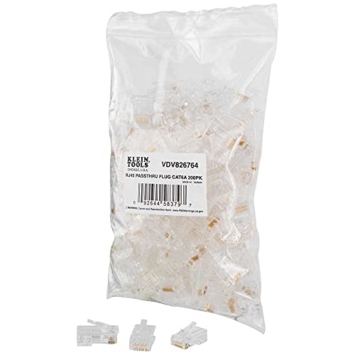 Klein Tools VDV826-764 Modularer Datenstecker für CAT6A und größeren Durchmesser CAT6 Indoor oder Outdoor Ethernet Kabel, 200 Stück Klein Tools VDV826-764 Modularer Datenstecker für CAT6A und größeren Durchmesser CAT6 Indoor oder Outdoor Ethernet Kabel, 200 Stück von Klein Tools