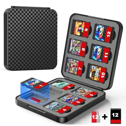 Klipdasse Switch Game Aufbewahrungsbox für Nintendo Switch - Portable Cartridge mit 12 Spiel- und 12 Micro SD-Kartensteckplätzen, Switch Card Box - Hartschale, weiches Silikonfutter, Magnetverschluss Klipdasse Switch Game Aufbewahrungsbox für Nintendo Switch - Portable Cartridge mit 12 Spiel- und 12 Micro SD-Kartensteckplätzen, Switch Card Box - Hartschale, weiches Silikonfutter, Magnetverschluss von Klipdasse