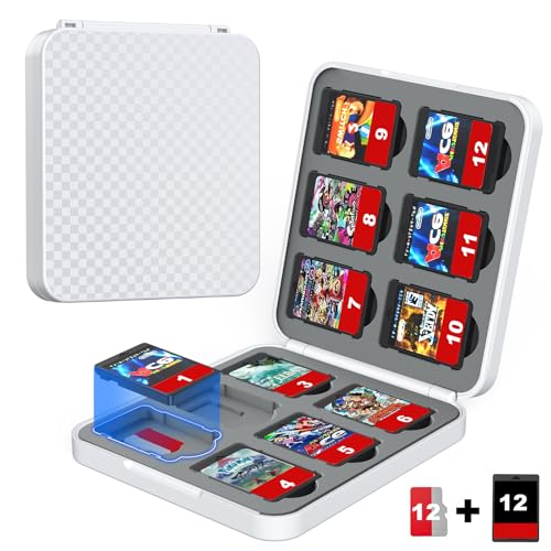Switch Spiele Aufbewahrungsbox für Nintendo Switch - Portable Cartridge mit 12 Spiel- und 12 Micro SD-Kartensteckplätzen, Switch Card Box - Hartschale, weiches Silikonfutter, Magnetverschluss Switch Spiele Aufbewahrungsbox für Nintendo Switch - Portable Cartridge mit 12 Spiel- und 12 Micro SD-Kartensteckplätzen, Switch Card Box - Hartschale, weiches Silikonfutter, Magnetverschluss von Klipdasse