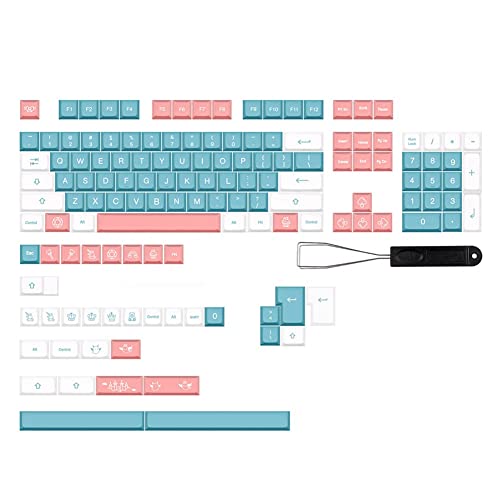 Kliplinc 139 Tasten Keycaps PBT Dye Sublimation Keycaps für MX Switch Fits 61 64 68 87 96 104 108 Mechanische Tastatur, A von Kliplinc