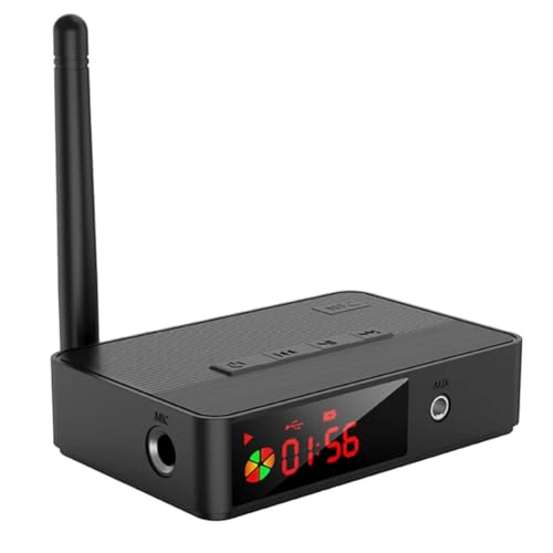 Kliplinc NFC Bluetooth 5.3 Sender Empf?nger 3,5 mm AUX Optisch 6,5 mm Mikrofon/U-Disk/TF-Karte HiFi Wireless Audio Adapter Langlebig Einfache Installation Einfach zu Bedienen von Kliplinc