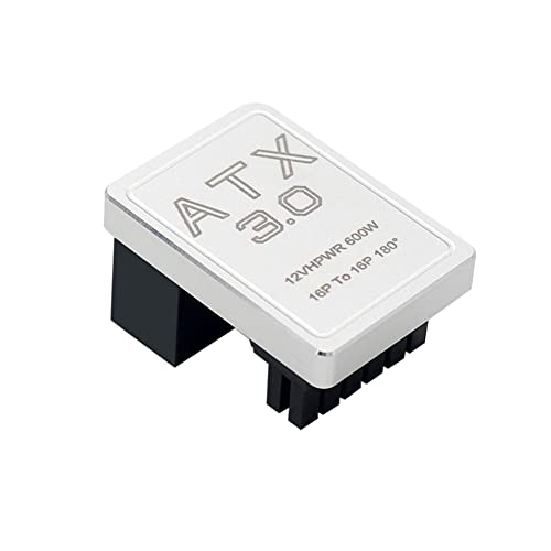 Kliplinc PCIE5.0 Grafikkarte ATX3.0 Netzteil 12VHPWR 12+4 16P 600W Stecker auf Buchse 180 Grad Adapter Stecker Silber von Kliplinc