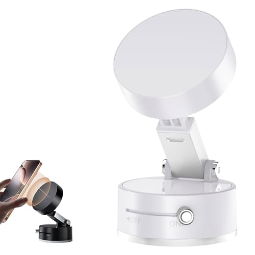 Klortecer Faltbarer Tragbarer Vakuum-Magnet-Handy-Halter, Magnetische Handyhalterung Auto, Vacuum Magnetic Phone Stand - Strong Magnet (Weiß) von Klortecer