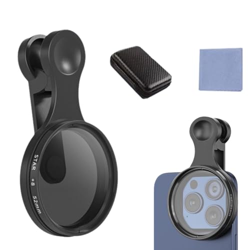 Tragbares Polarisationskameraobjektiv für Smartphones – Universalclip, Reflexionsfilter für bessere Farb"kontraste & gestochen scharfe Bilder, Ultraleicht (1 Satz * 52 mm CPL-Polarisationsfilter) von Klortecer