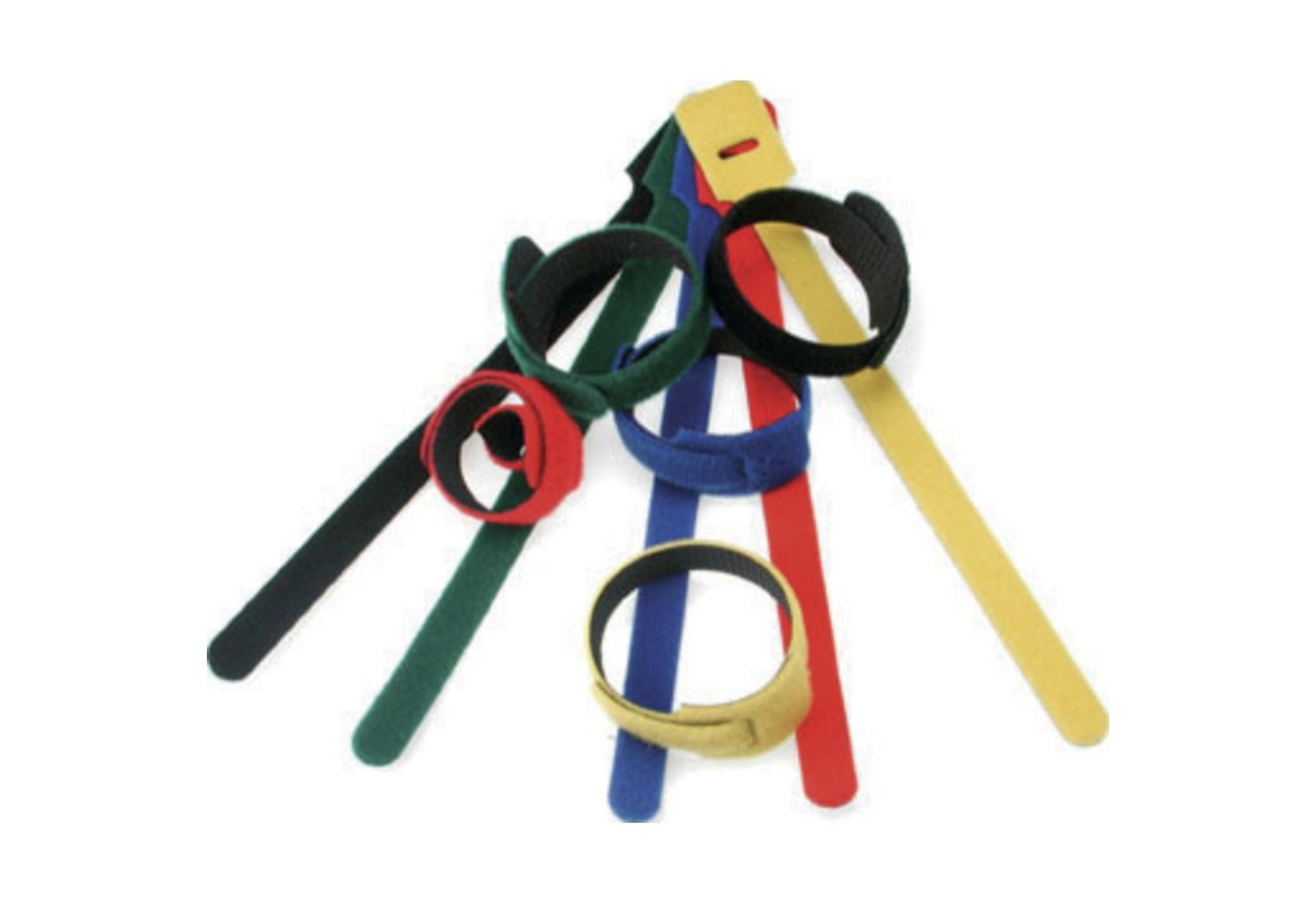 Klotz Cables Kabelzubehör, (Kabelkletten, Gaffa, etc., Kabelkletten, KKL225-9 Kabelklett Stofföse bunt, 5 Stück - Kabelklette) von Klotz Cables