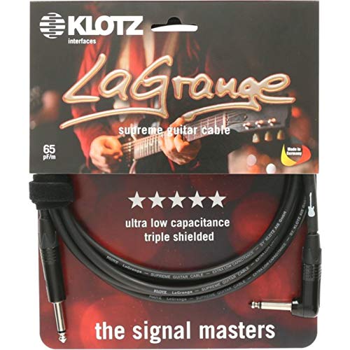 KLOTZ LaGrange - supreme gitarren kabel, mit sehr geringer Kapazität, dreifach geschirmt (9, gerade-gewinkel, nickel kontakt) von Klotz