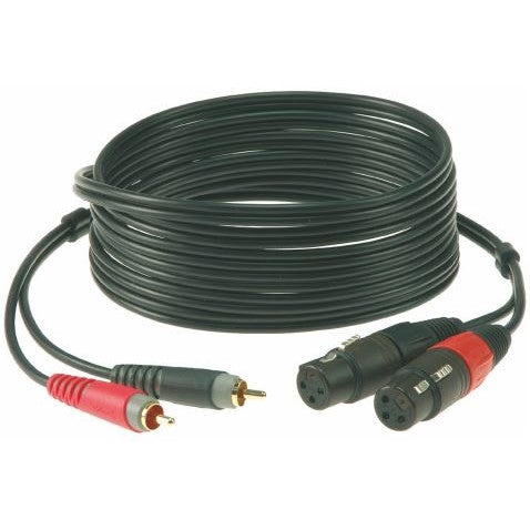 Klotz AT-CF0300 2x RCA - 2x Female 3-Pin XLR Adapter Cable, 3m von Klotz