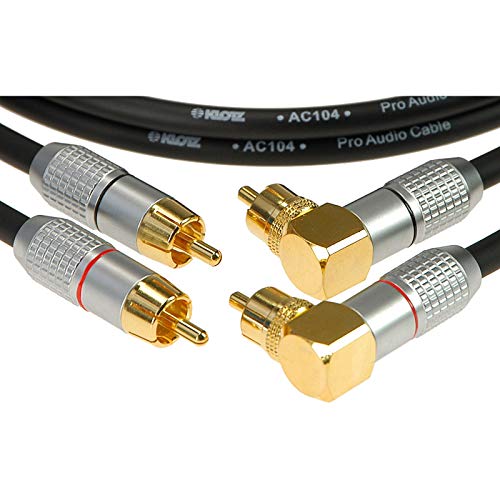 Klotz HighEnd Cinch Dualkabel Winkel Goldkontakte, 0,3 m, ALPA003 von Klotz