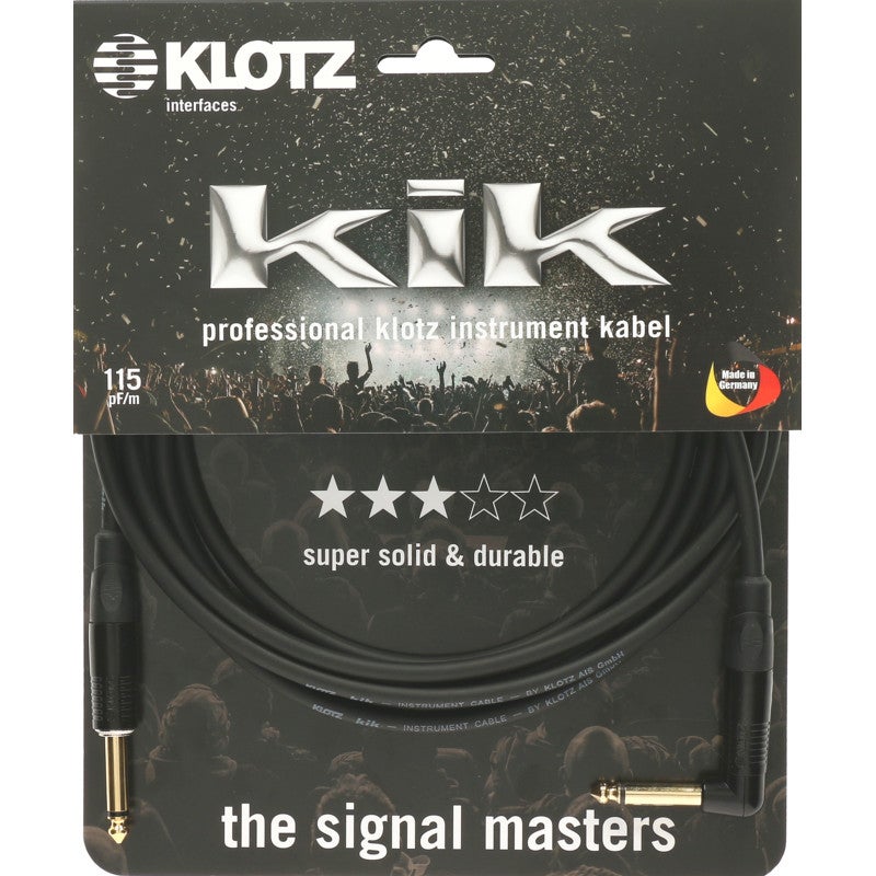 Klotz KIKKG1.5PRSW Mono Jack Cable with Right-Angled Plug, 1.5m Klotz KIKKG1.5PRSW Mono Jack Cable with Right-Angled Plug, 1.5m von Klotz