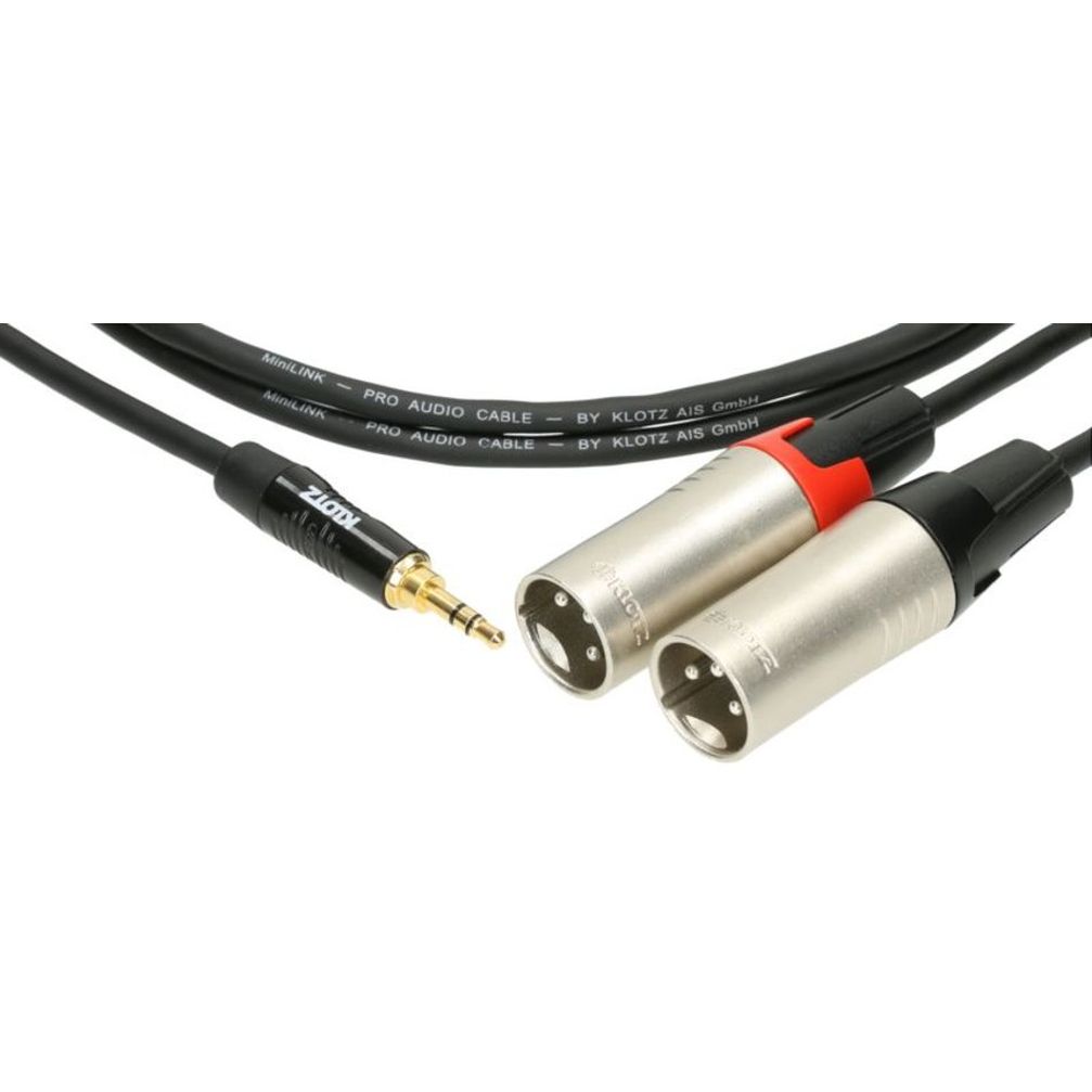 Klotz KY9-300 MiniLink PRO y-Kabel Mini Klinke 3,5 mm - 2 x XLR male, 3m Klotz KY9-300 MiniLink PRO y-Kabel Mini Klinke 3,5 mm - 2 x XLR male, 3m von Klotz