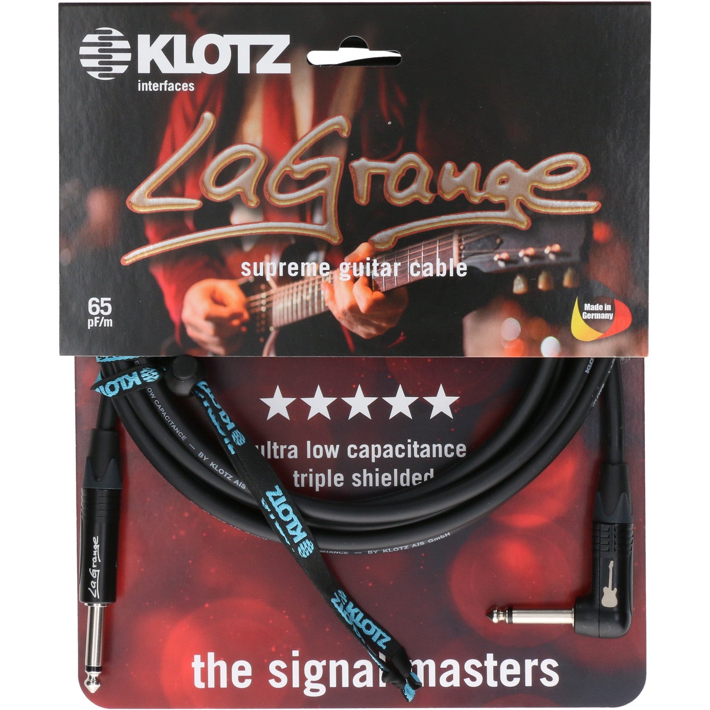 Klotz LA-PR0600 LaGrange Guitar Cable, 6m (Straight/Angled Plugs) von Klotz