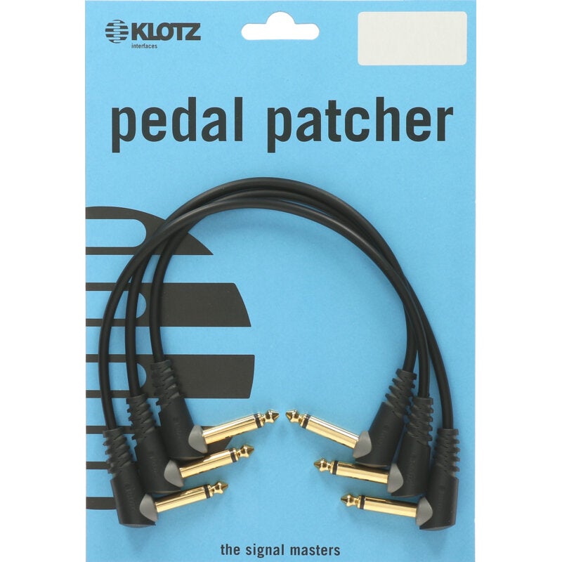 Klotz PP-AJJ0015 Unbalanced 15cm Patch Cables with Right-Angled Plugs (Pack of 3) von Klotz
