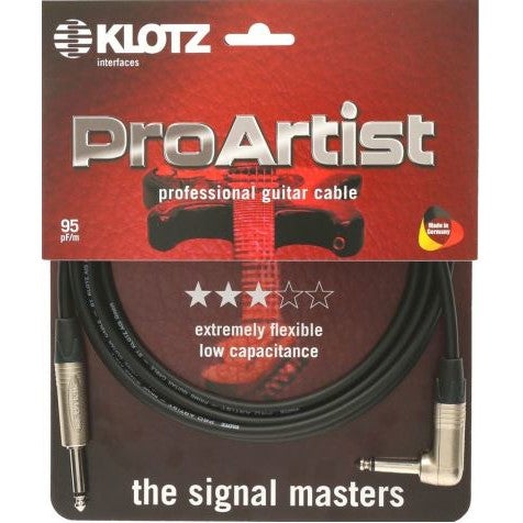 Klotz Pro Artist Guitar Jack Cable 2P - Jack 2P (Straight-Angled, 6m) von Klotz