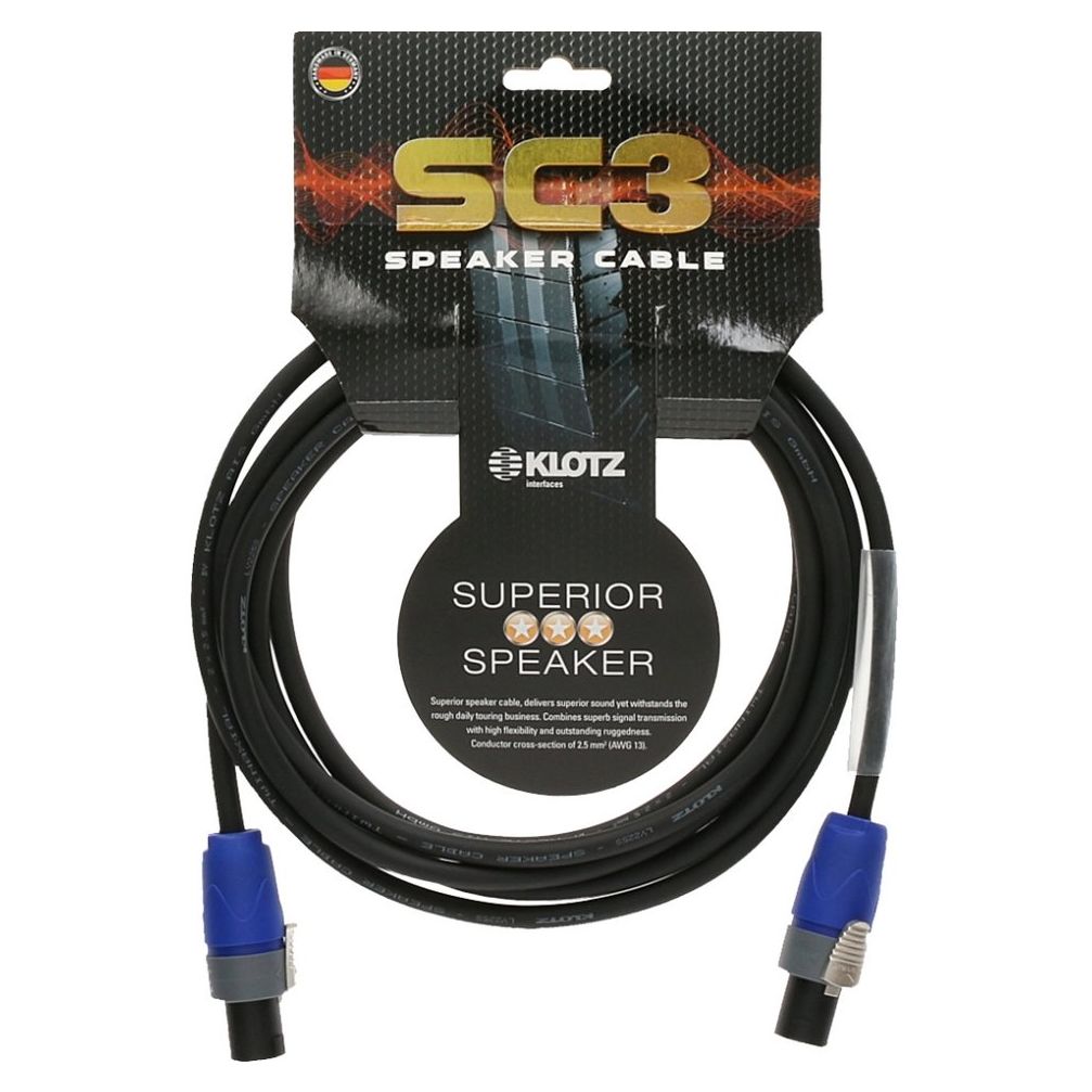 Klotz Speakonkabel, SC3, 1m, 2x2,5 qmm Klotz Speakonkabel, SC3, 1m, 2x2,5 qmm von Klotz
