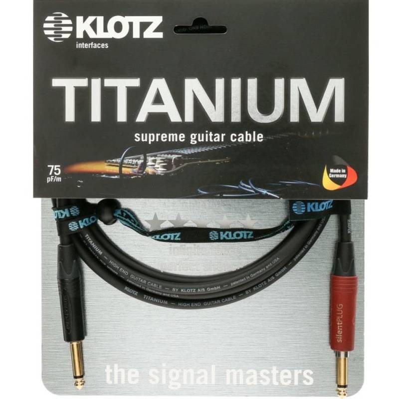 Klotz TI-0600PSP Titanium Gold-Plated, Silent-Plug Guitar Jack Cable, 6m von Klotz