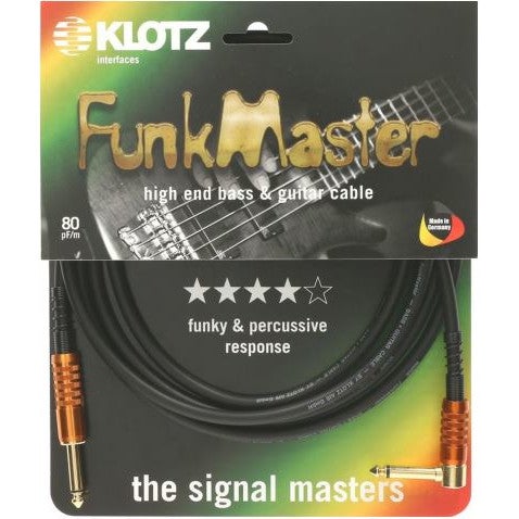 Klotz TM-R0600 Funkmaster TM Stevens Straight to Right-Angled Jack Cable, 6m von Klotz