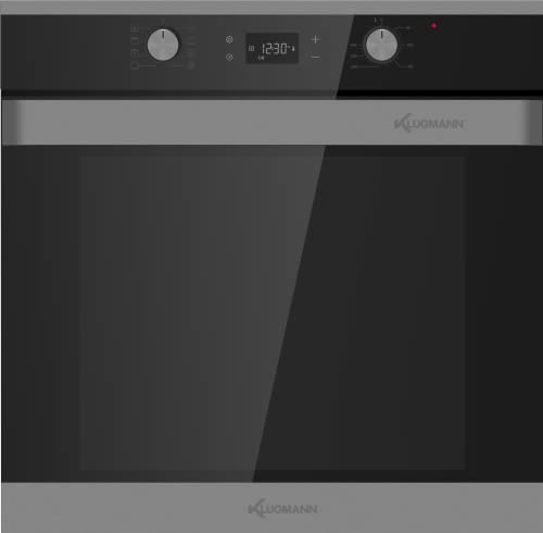 Einbaubackofen Herd autark Klugmann, Teleskopauszug, Easy-To-Clean, 3-fach-Verglasung abnehmbare Tür, Versenkbare Knebeln, 8+1 Beheizungsarten von Klugmann