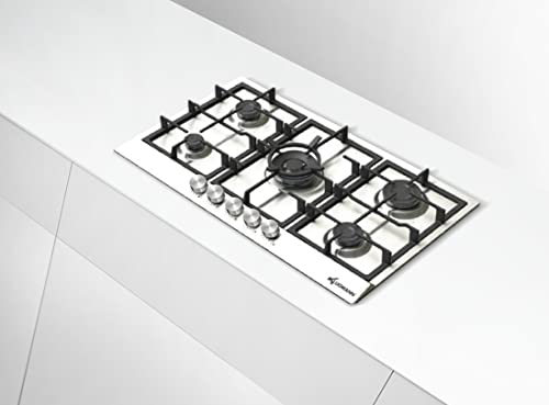 Klugmann Gas-Kochfeld Design KT905XX 90cm Einbau Edelstahl Gaskochfeld 5 Brenner, WOK-Brenner 4 kW! automatische Gasabschaltung, Drehknöpfe aus Metall, Made In Italy. von Klugmann