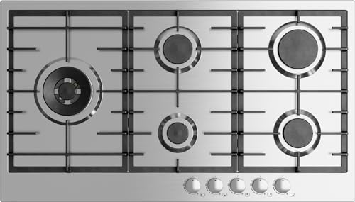 Klugmann Gas-Kochfeld Design KT905XX 90cm Einbau Edelstahl Gaskochfeld 5 Brenner, WOK-Brenner 4 kW! automatische Gasabschaltung, Drehknöpfe aus Metall, Made In Italy. Klugmann Gas-Kochfeld Design KT905XX 90cm Einbau Edelstahl Gaskochfeld 5 Brenner, WOK-Brenner 4 kW! automatische Gasabschaltung, Drehknöpfe aus Metall, Made In Italy. von Klugmann