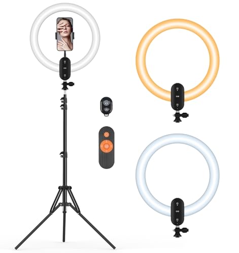 Kmasic 12 Zoll Ringlicht mit Stativ 160cm, Drahtlos Ringleuchte eingebauten 2800mAh Akkus, Lichtring Ringlampe LED Videolicht mit Handyhalter für YouTube, Selfie, Makeup, Fotografie, Live-Stream Vlog Kmasic 12 Zoll Ringlicht mit Stativ 160cm, Drahtlos Ringleuchte eingebauten 2800mAh Akkus, Lichtring Ringlampe LED Videolicht mit Handyhalter für YouTube, Selfie, Makeup, Fotografie, Live-Stream Vlog von Kmasic