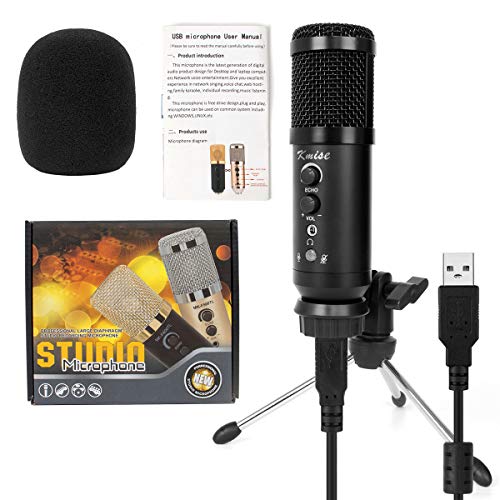 Kmise USB Kondensator Mikrofon mikrofone Professionelles Kopfhörer Ausgang mit Ständer Multisystem PC Laptop Studioqualität Aufnahme für Podcast Studio Streaming Broadcast YouTube Video Recorder von Kmise