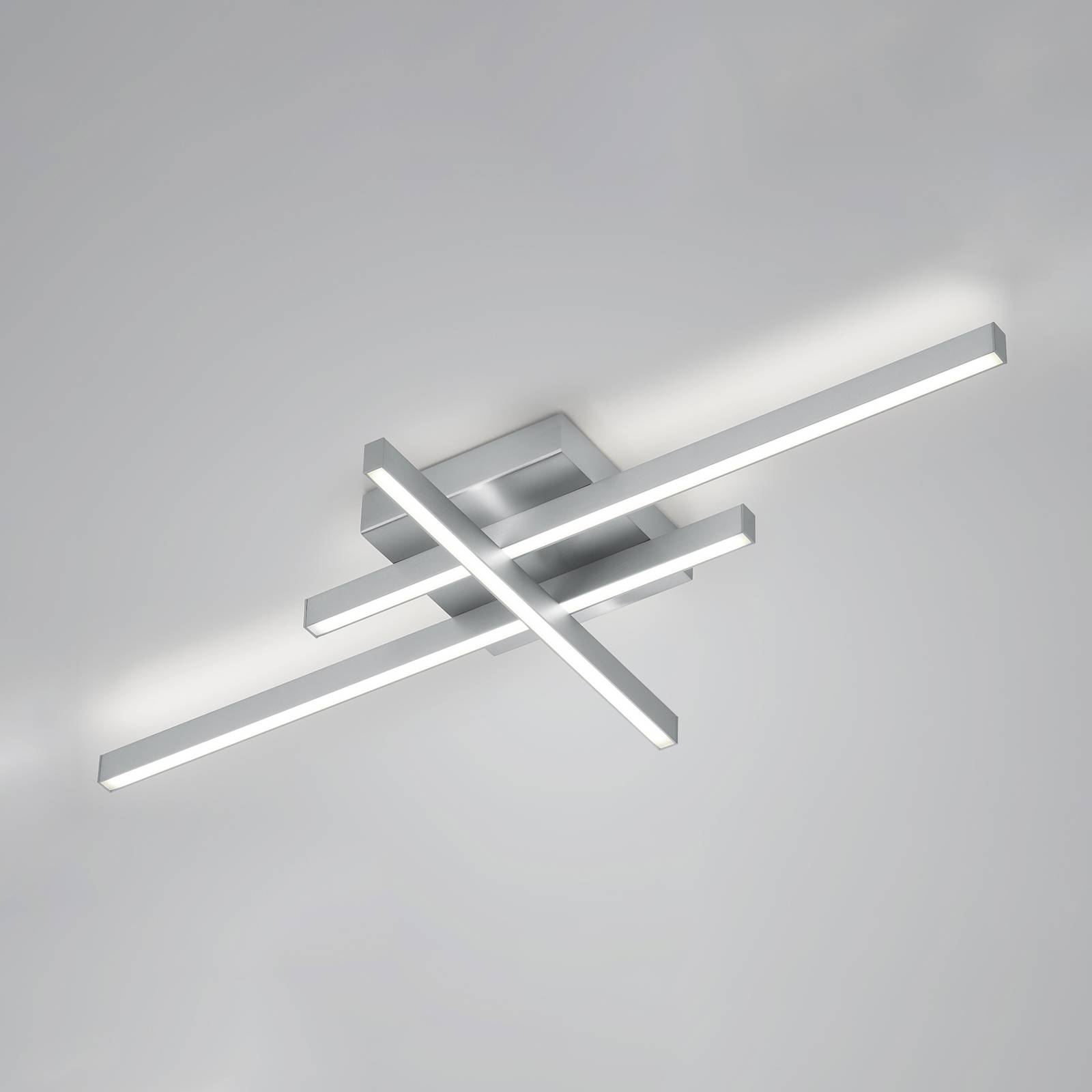 LED-Deckenleuchte Feli mit drei Profilen, nickel LED-Deckenleuchte Feli mit drei Profilen, nickel von Knapstein
