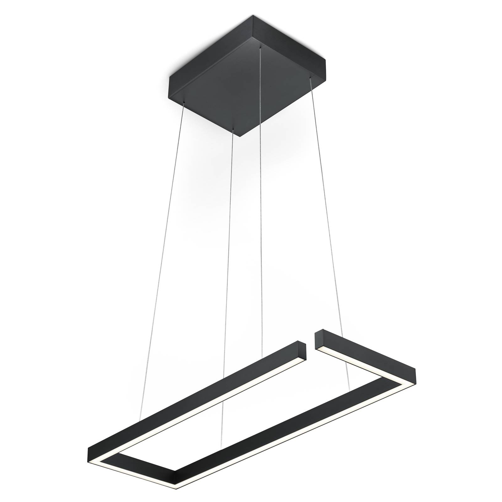 LED-Hängelampe Marisa-60, schwarz matt, 60 x 20cm von Knapstein