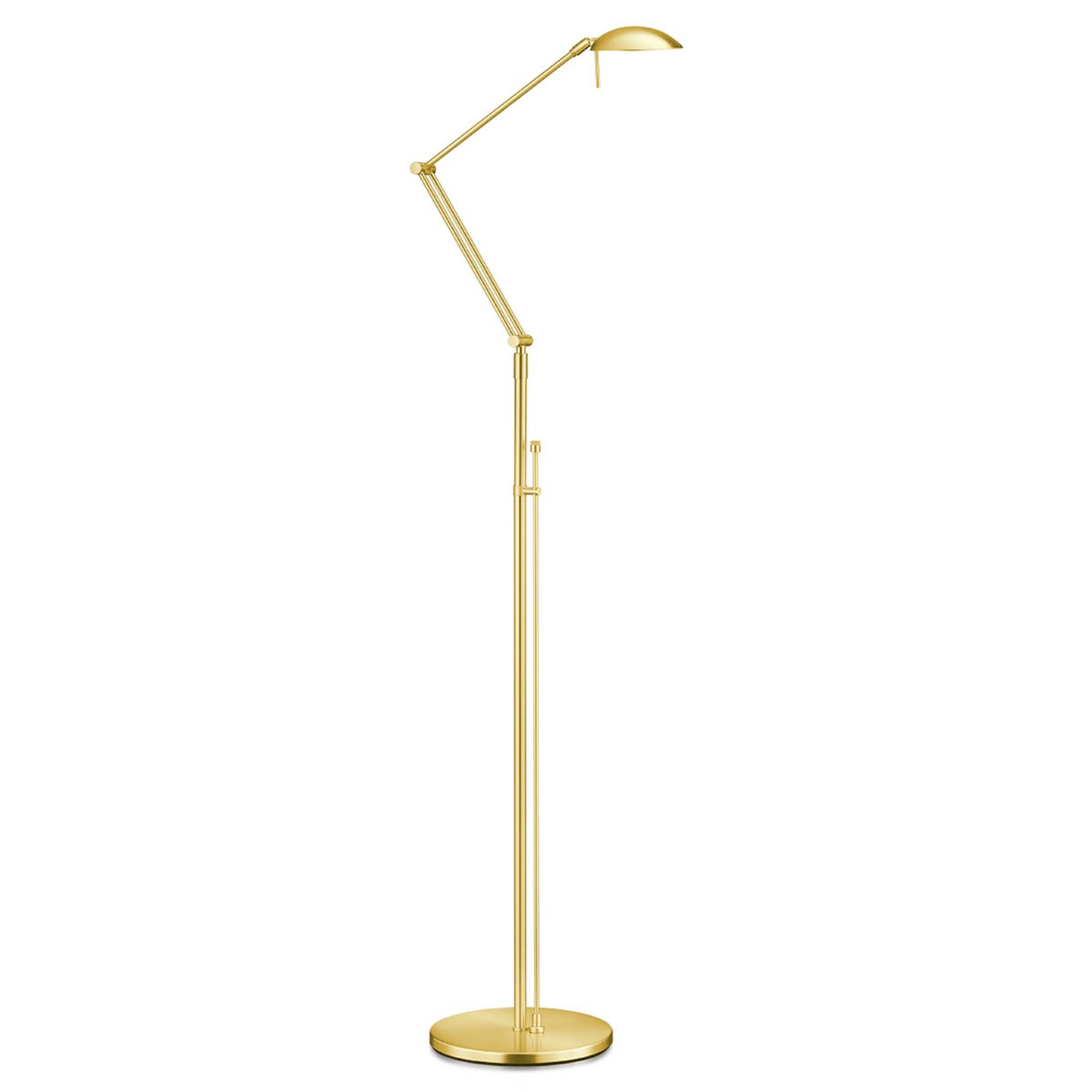 LED-Stehleuchte Carl, messingfarben, verstellbar, dimmbar LED-Stehleuchte Carl, messingfarben, verstellbar, dimmbar von Knapstein