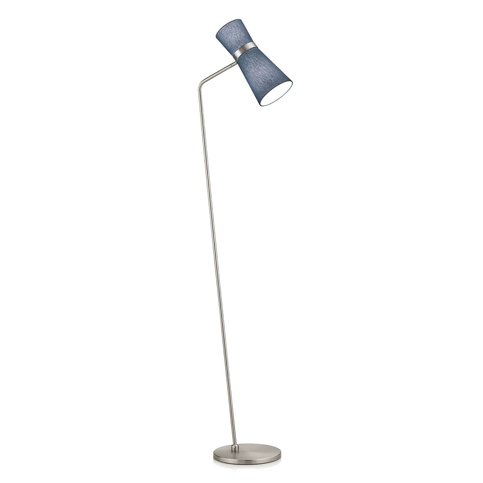 Stehlampe Yuna-S mattnickel, Schirm blau beweglich Stehlampe Yuna-S mattnickel, Schirm blau beweglich von Knapstein