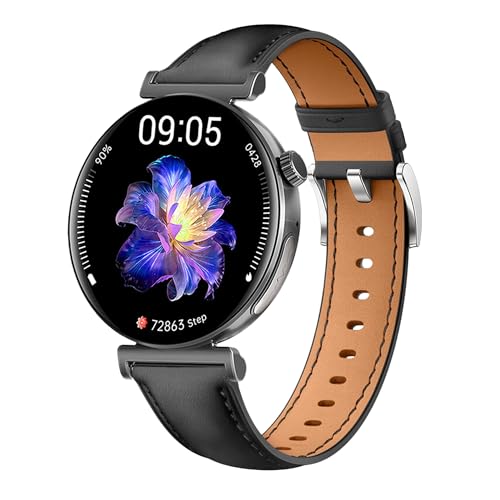Knauermann PRO 3 Mini (2024) Schwarz - Gesundheitsuhr Smartwatch mit Telefoniefunktion - EKG + HRV und SOS Funktion - AMOLED Display - BT Bluetooth - Schlafapnoe - Edition 1, 14-24, rund von Knauermann