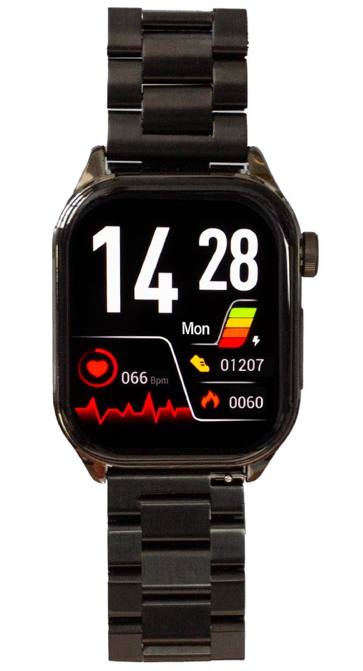 Knauermann Pro 3 (2024) eckig Smartwatch, Gesundheitsuhr mit Telefoniefunktion - EKG und SOS Funktion, Gesundheitsfunktionen von Knauermann